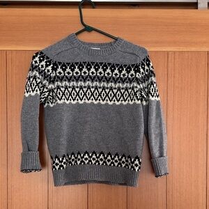 Crewcuts Gray and Black Patterned Kids Sweater